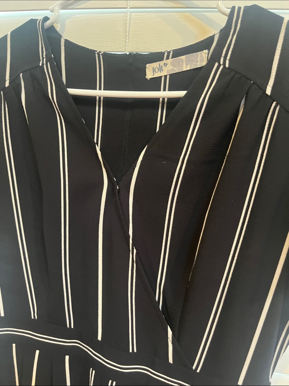 Joie Black and White Striped V-Neck Playsuit - Picture 2 of 3